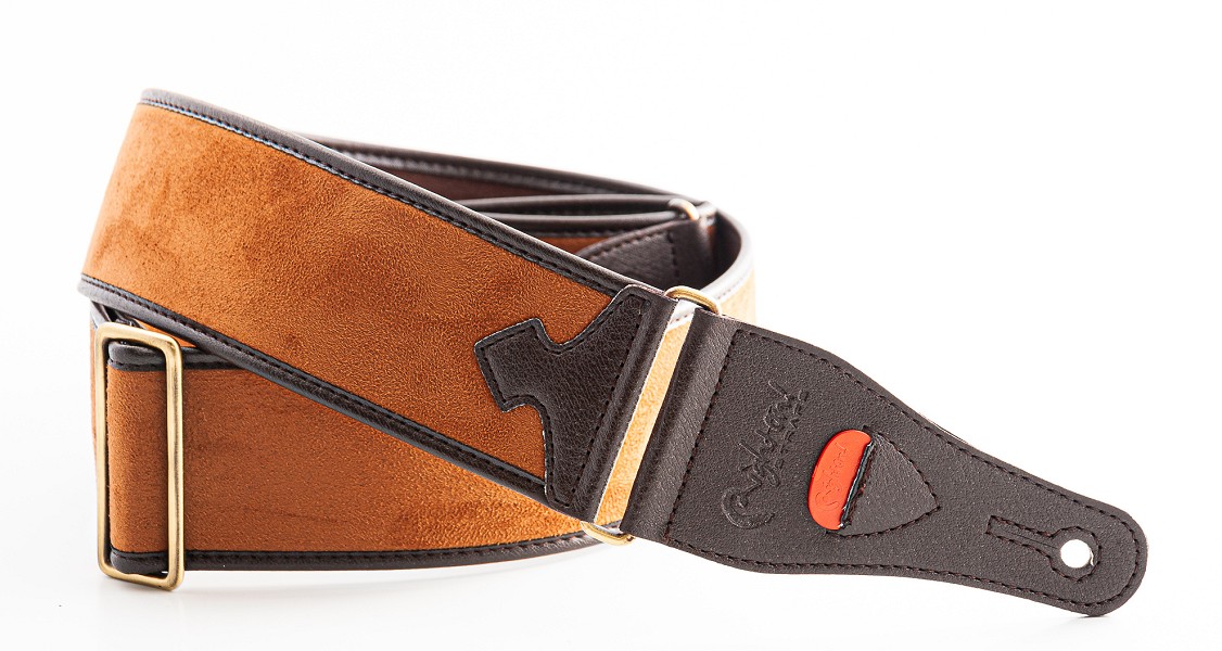 Divine Light Brown Gitarrengurt, vegan und weich im Nubuk-Stil | RightOn! Straps 1